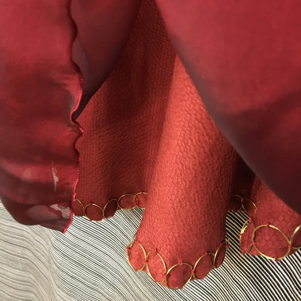 Fletcher Artworks, LLC Rust Silk Velvet Kimono in Medium - Picture 7 of 8